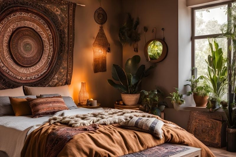 Bohemian style bed