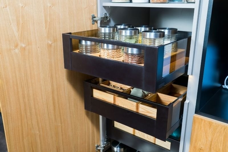 Kitchen cabinet shelves