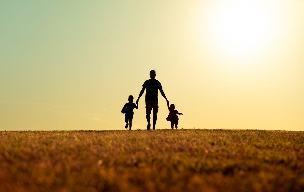 father and children 