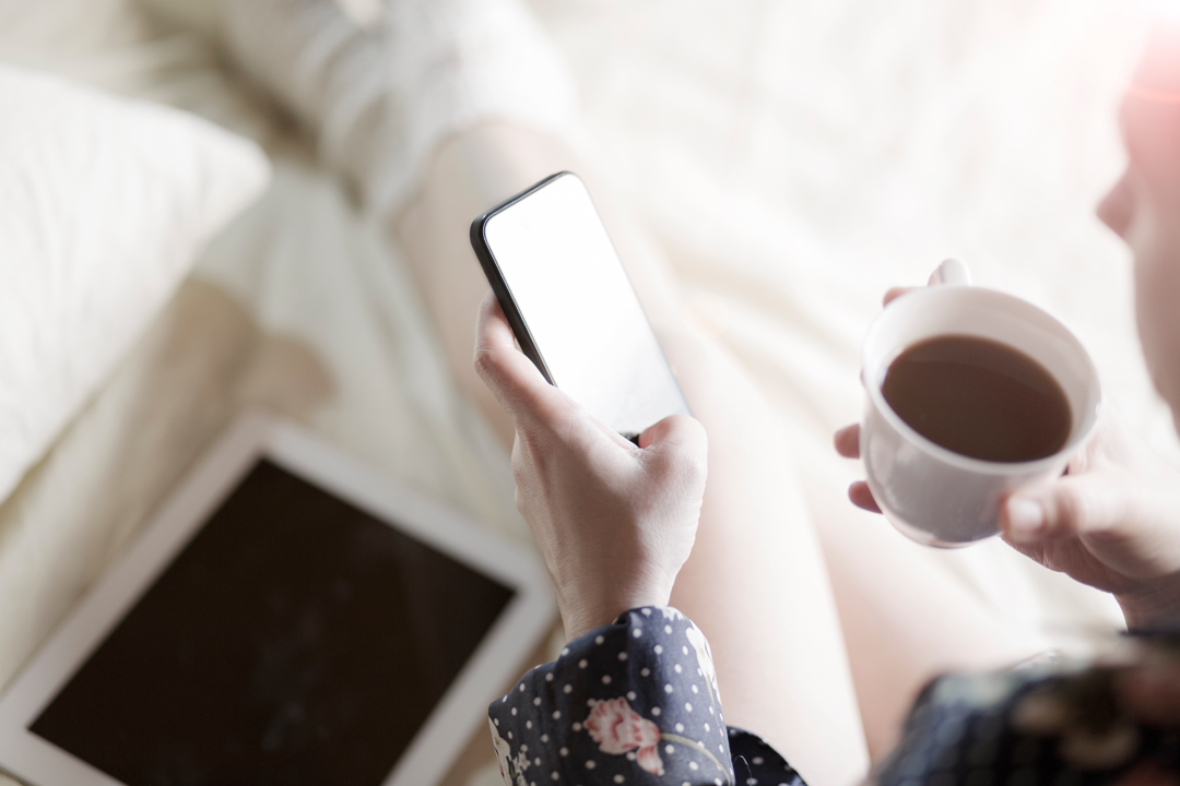 Telephone and coffee