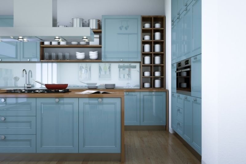 colorful kitchen cabinet