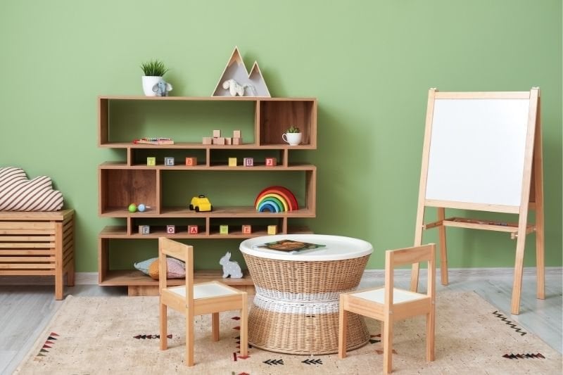 Using a drawing board in a child's room