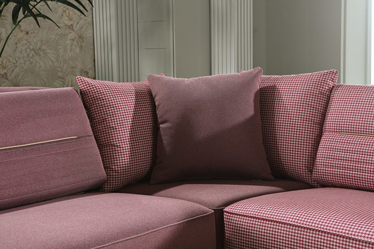 Dusty pink textile products and home furnishings